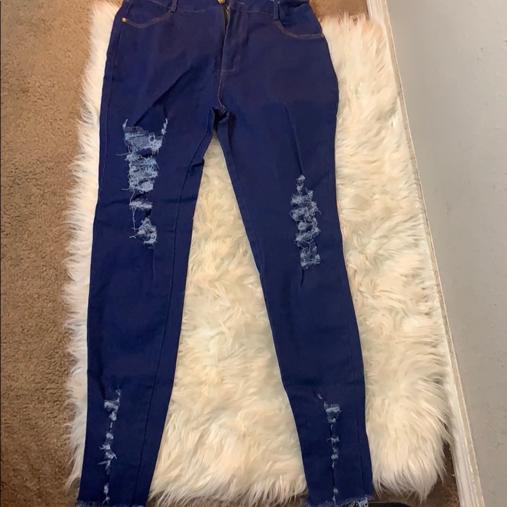 Dark blue jeans